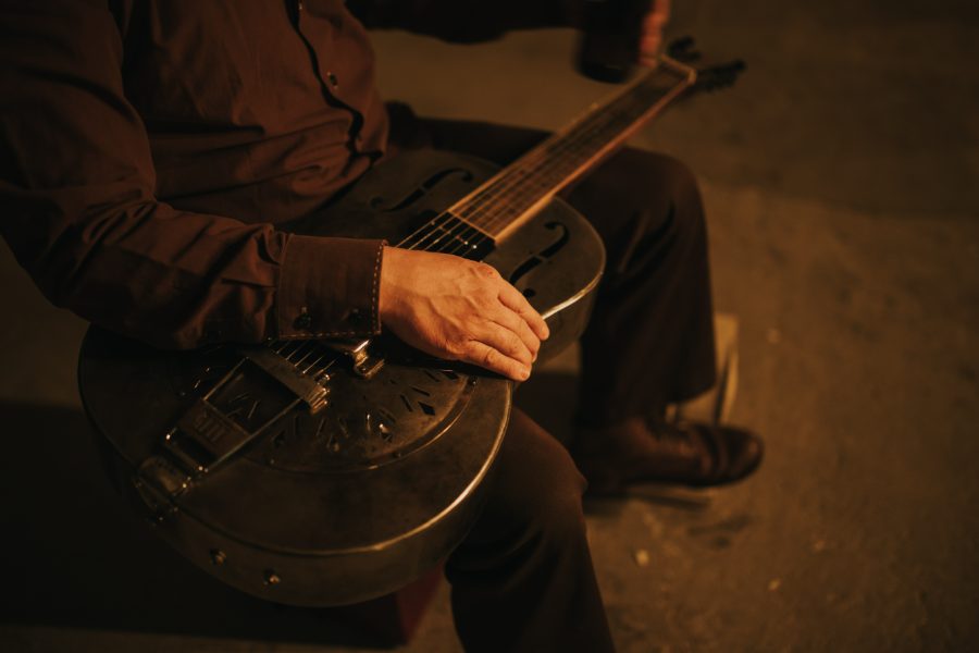 Mark Lavengood's hands on the dobro